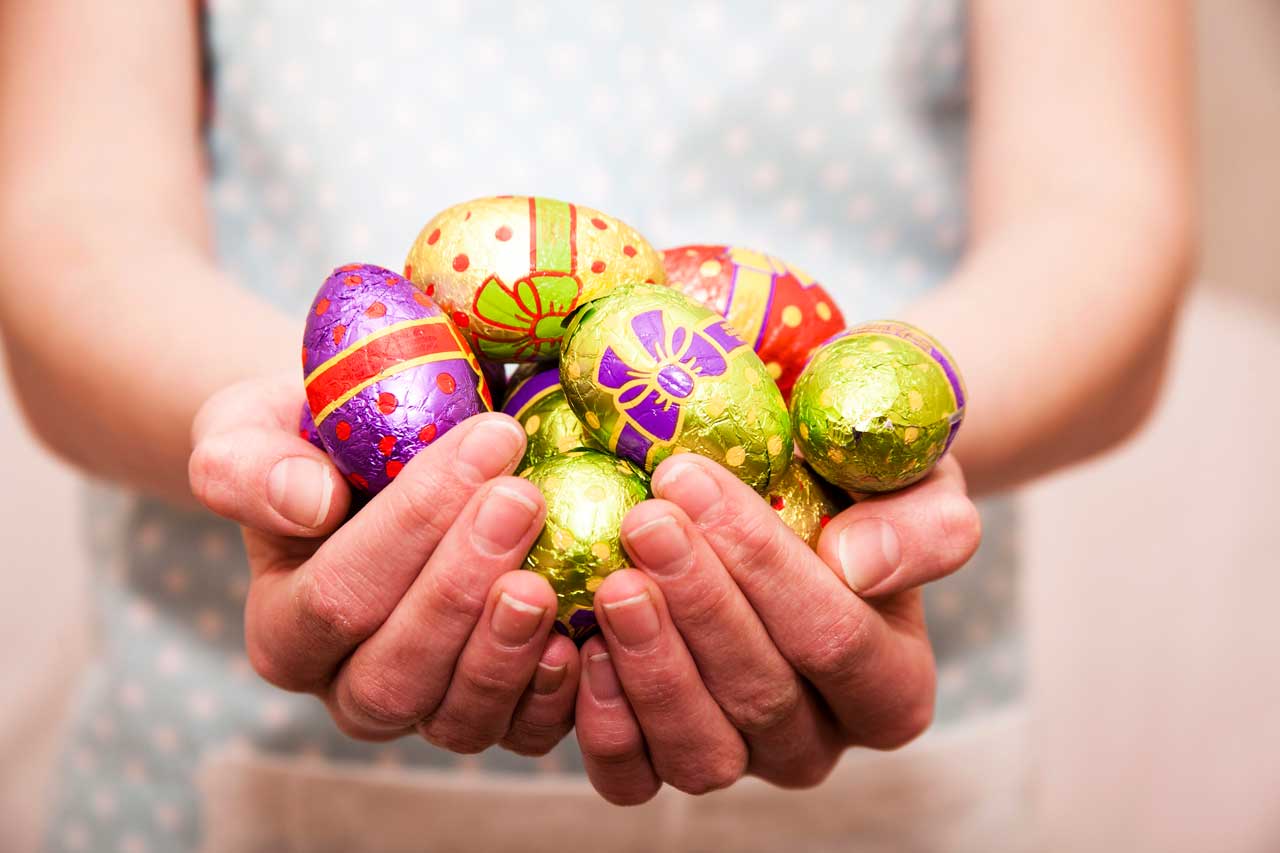 A handful of Easter eggs