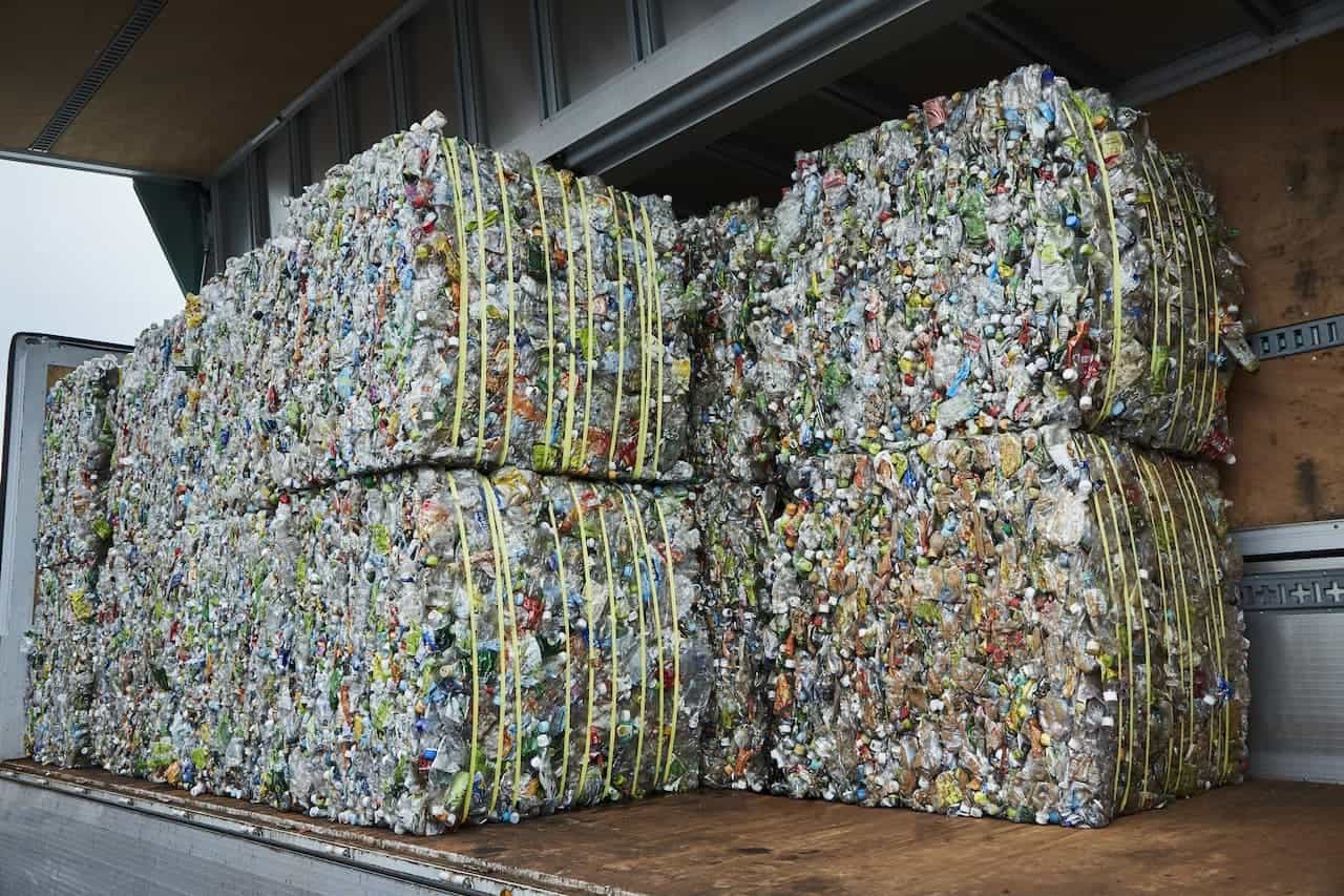 Large bales of commercial waste