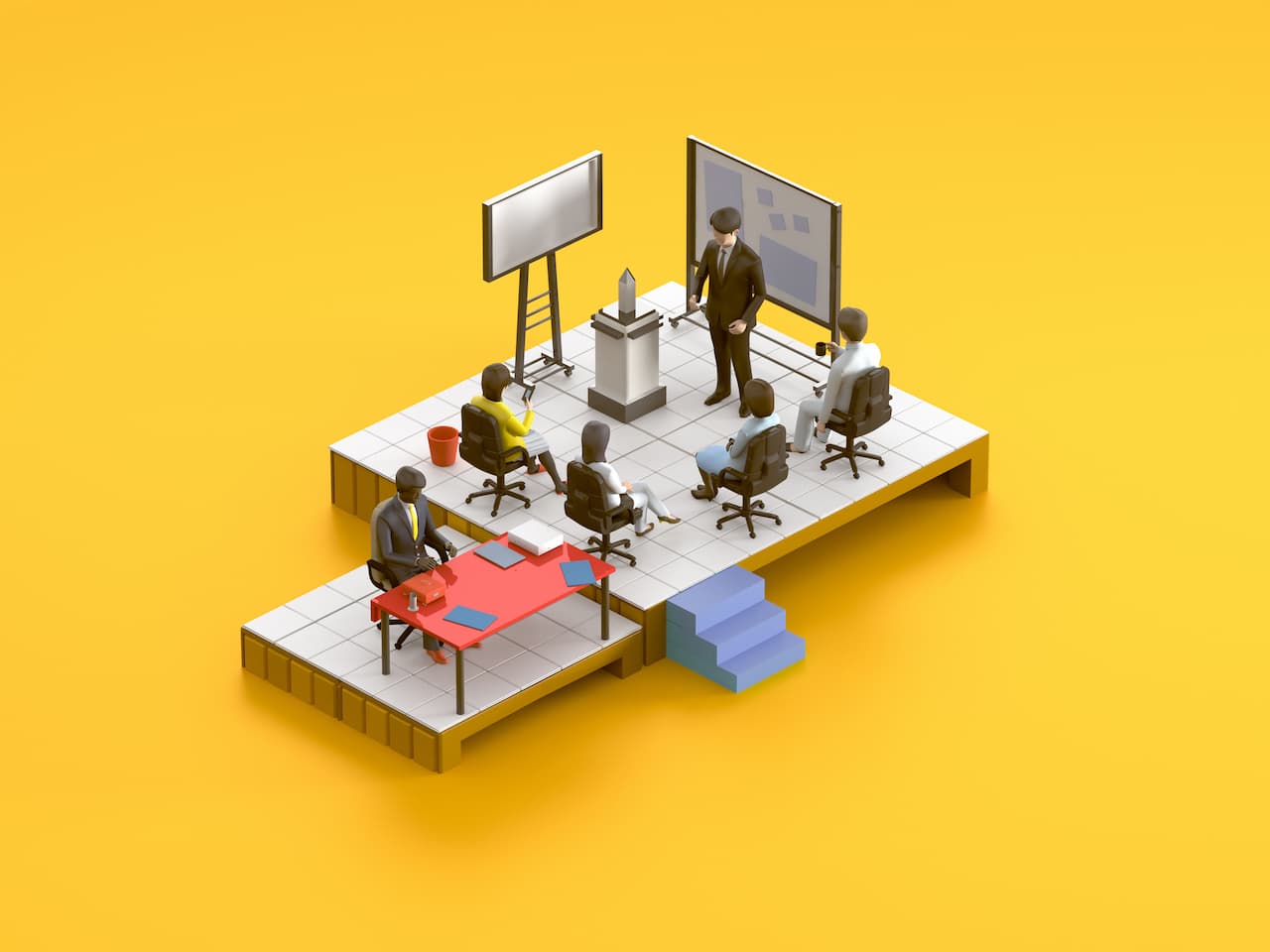 Illustration of people working in an office
