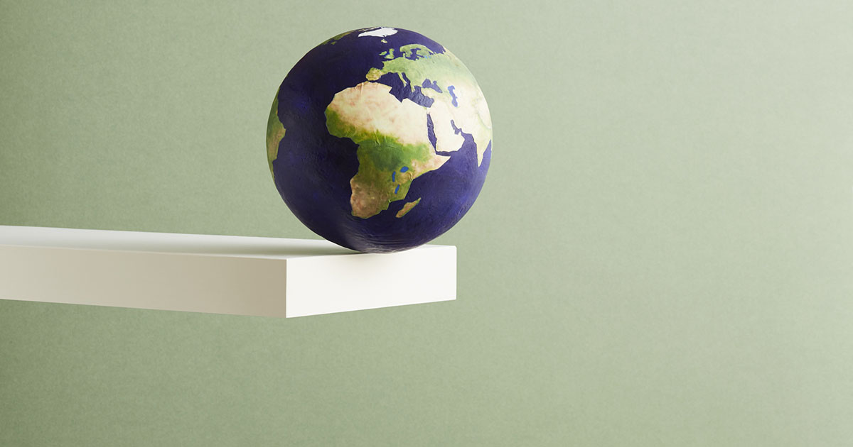 Earth hanging in the balance