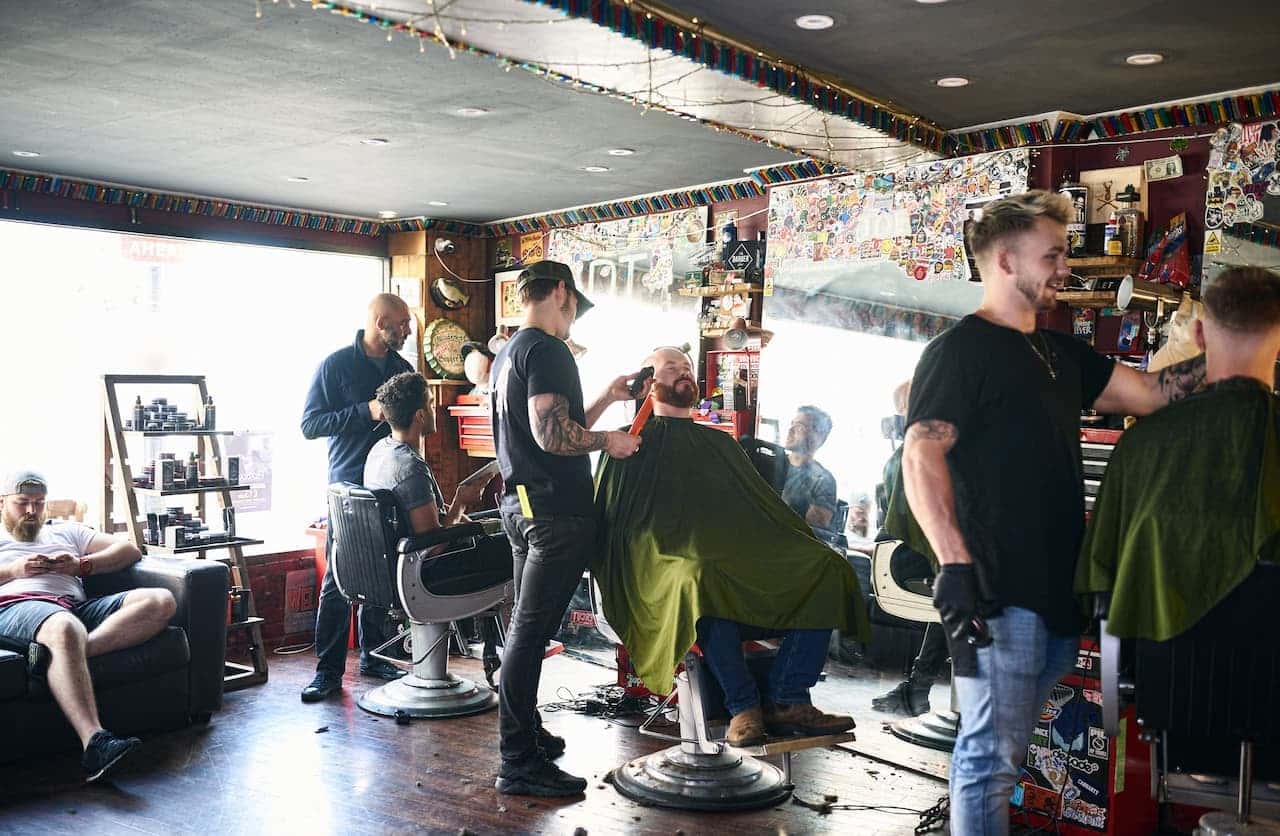 Busy barbershop
