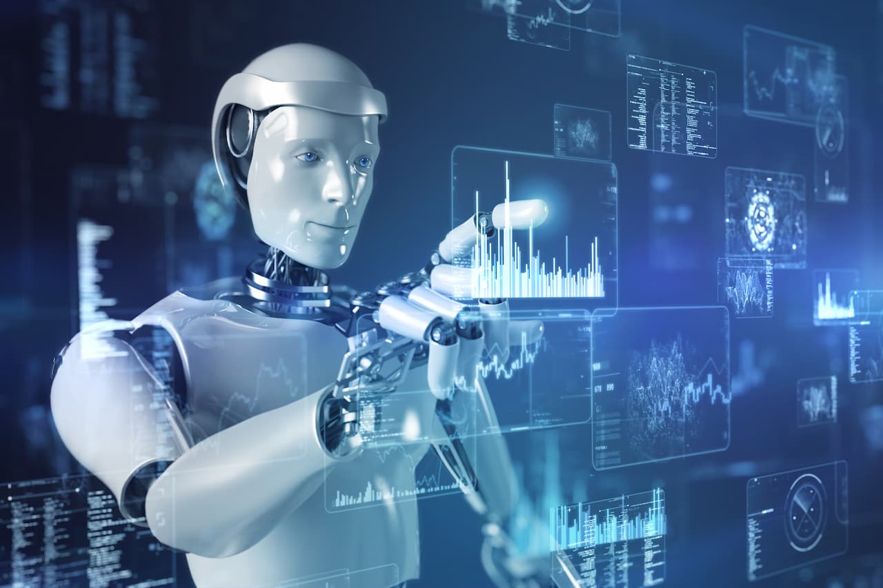 Futuristic representation of AI robotics in the future