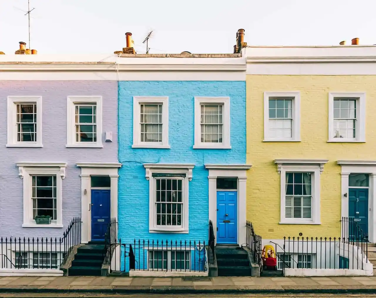 Colourful row of houses