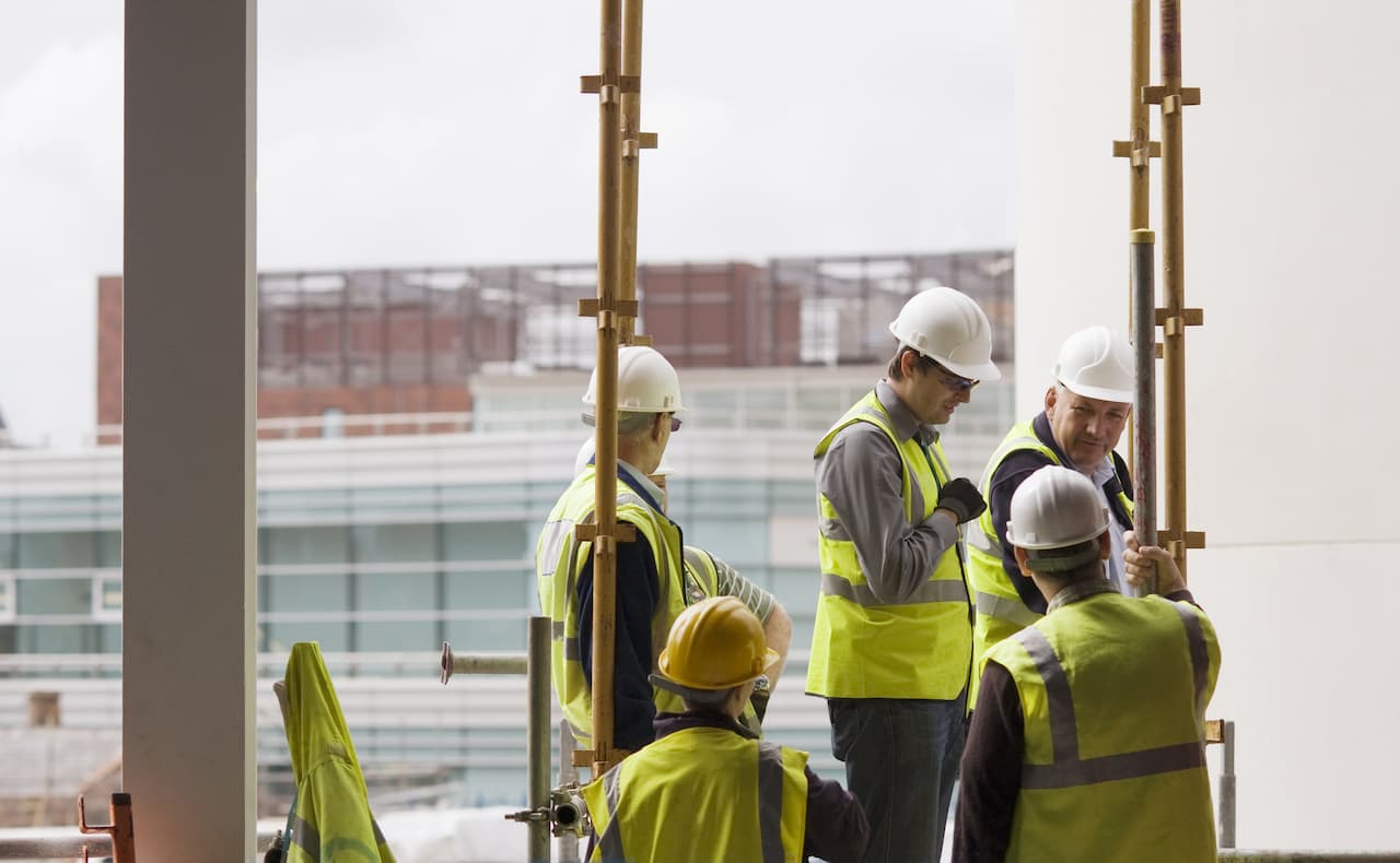 Construction workers on site