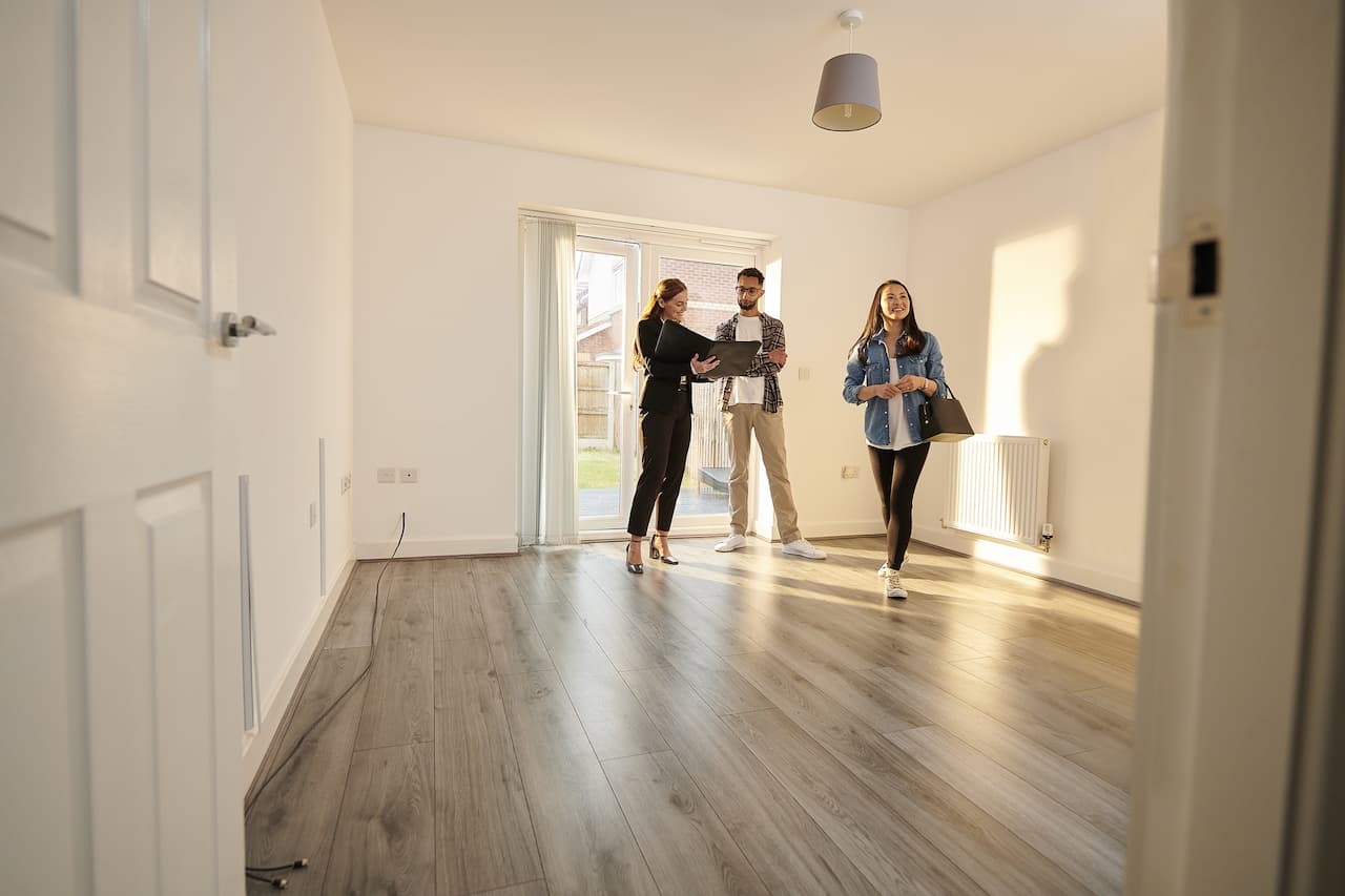 Customers at a house viewing