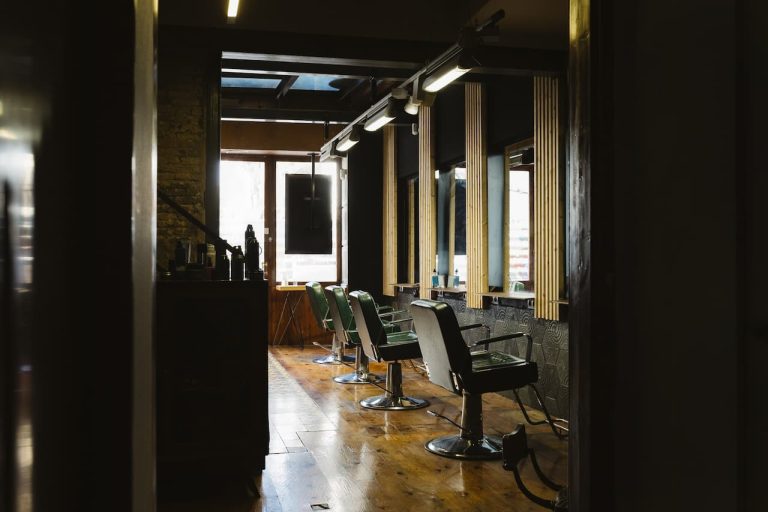 Empty chairs in a hair salon