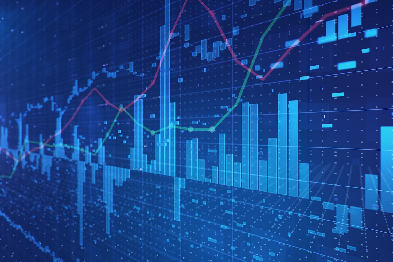 Financial data displayed on a screen