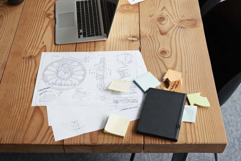 Plans on a desk
