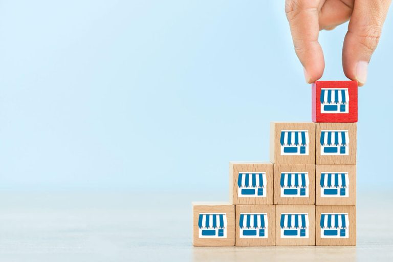 Stack of decorative wooden houses
