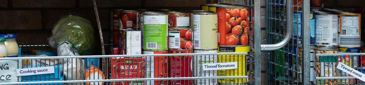 Foodbank stock on shelves