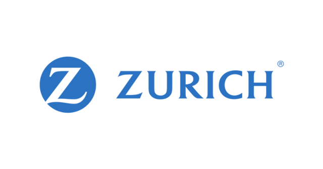 Client Zurich logo in white and blue. The word Zurich is in blue and there is a circle with the letter 'Z' in front of it.