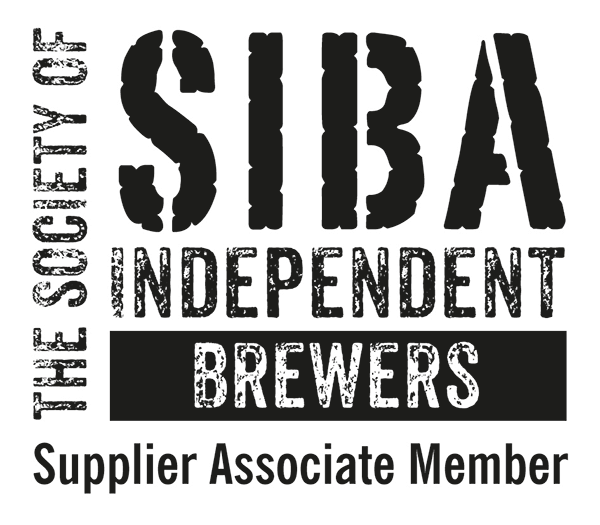 Logo of The Society of Independent Brewers. The text reads, The Society of Independent Brewers - SIBA - Supplier Associate Member in a bold, distressed font. The layout is rectangular with SIBA prominently centered.