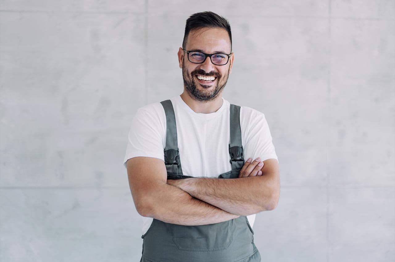 Smiling plumber