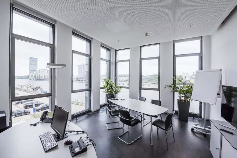 Office overlooking a river