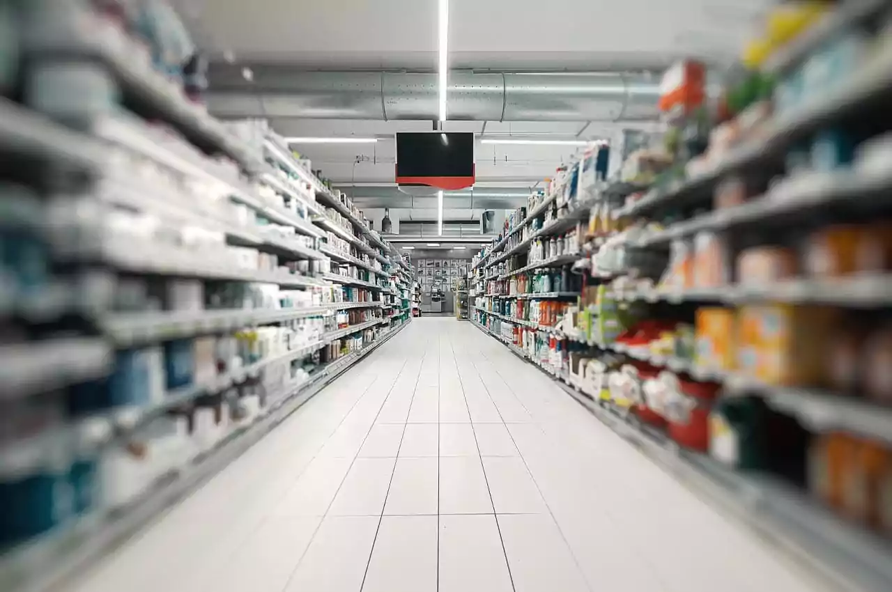 Empty supermarket