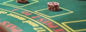 Close up of a casino table